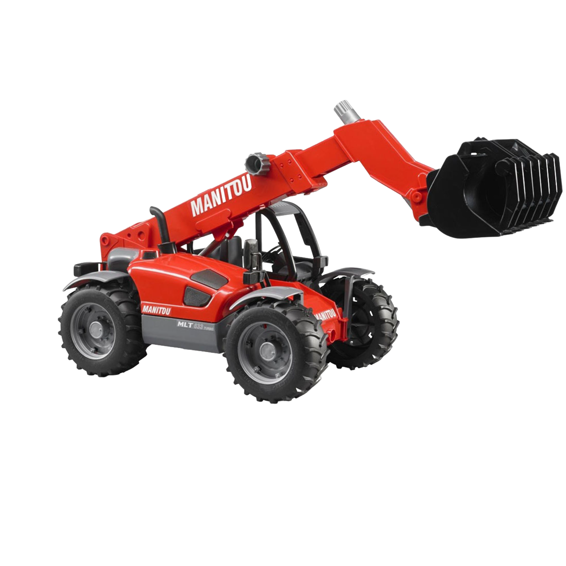 Red telescopic loader toy with extendable arm and bucket grabber for Bruder Toys in Vehicles & Remote Controlled Toys collection