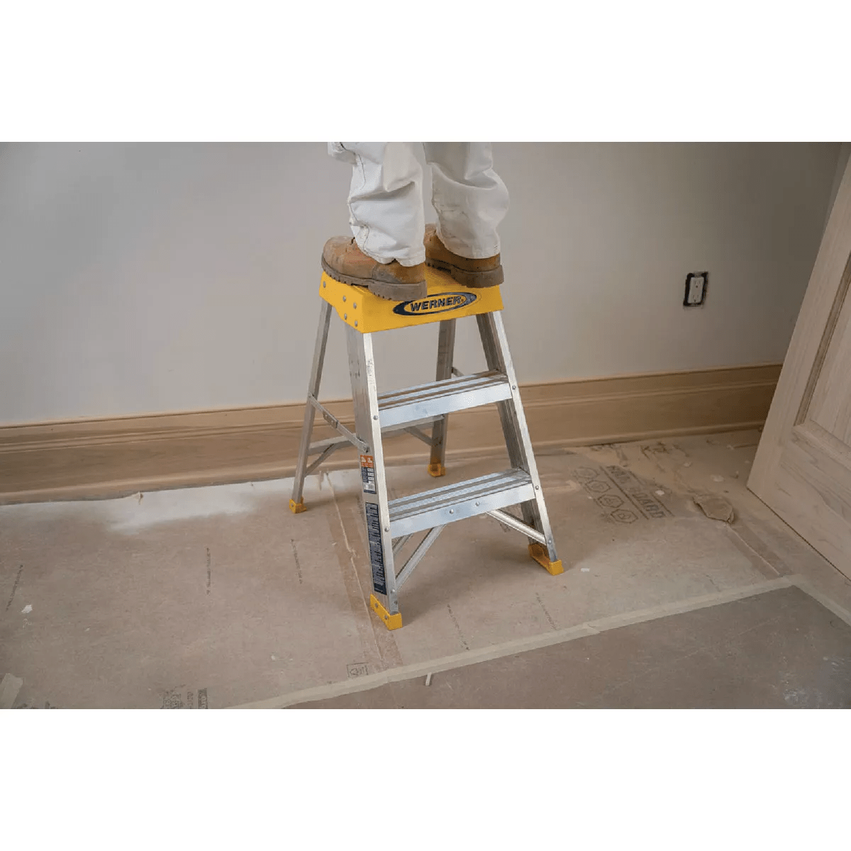 Werner Aluminum Step Stool with 300 lb. Load Capacity, 2 ft.