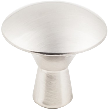 Satin nickel mushroom cabinet knob with smooth brushed finish for furniture hardware and home improvement tools collections