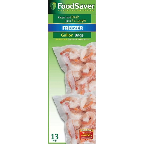 FoodSaver freezer gallon bags 13-pack with moisture barrier for food storage and kitchen organization under $50 collections