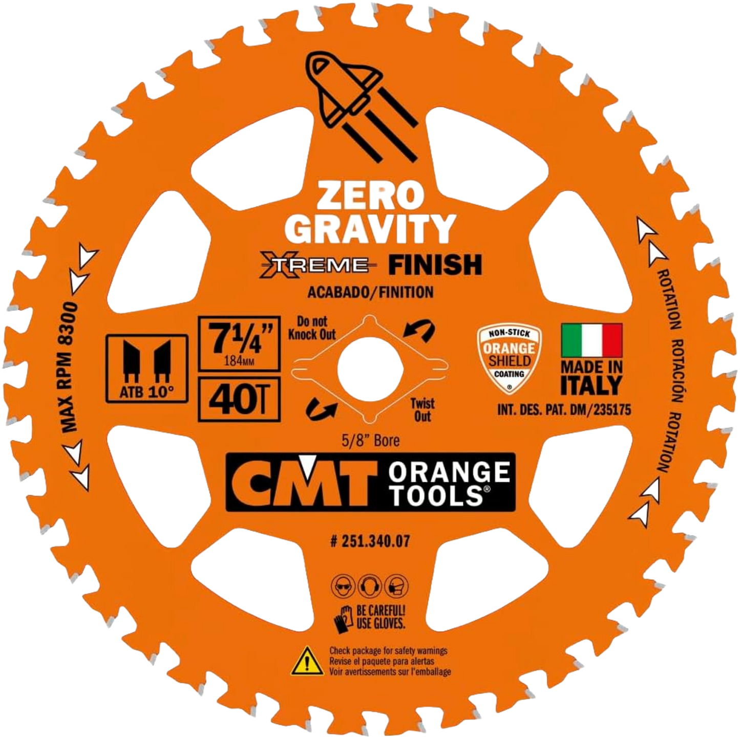 CMT Orange Tools 7-1/4" 40T Zero Gravity Saw Blade