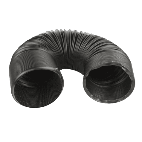 Flexible black adjust-a-flex hose with ribbed design for versatile use in home improvement projects