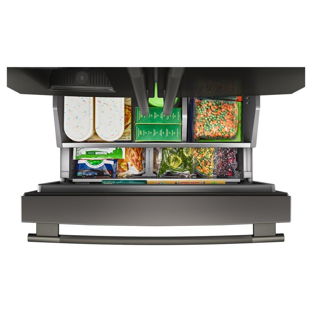 23 Cu. Ft. 36-Inch Counter-Depth French Door Refrigerator with Intelligent Auto Fill in Black Ore