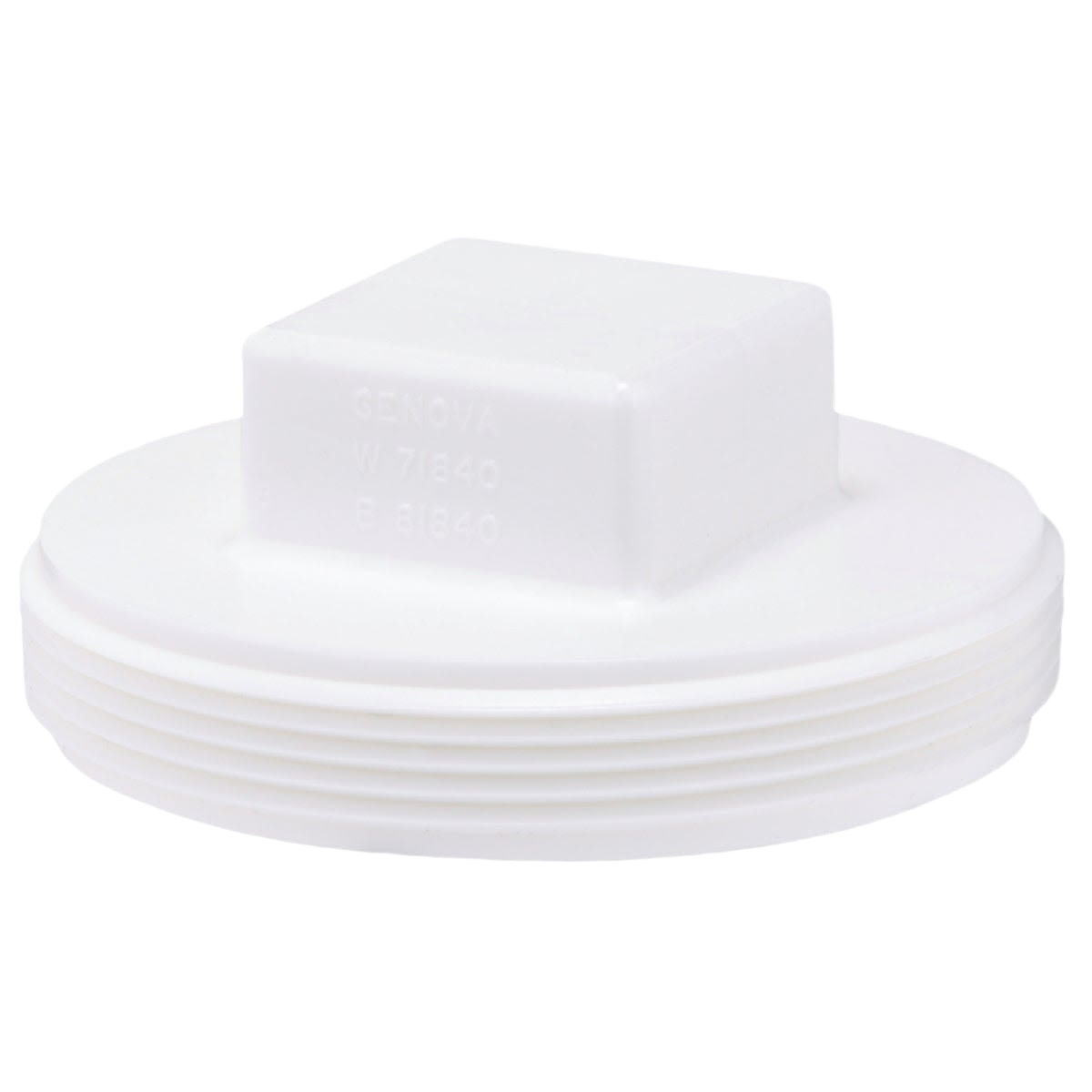 White square head PVC plug with threaded connection for drain and sewer pipes in Pipes & Fittings and Plumbing collections under $50