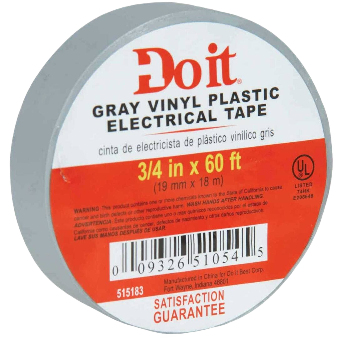 Roll of gray vinyl electrical tape with strong adhesive for electrical tools and home improvement projects under $25