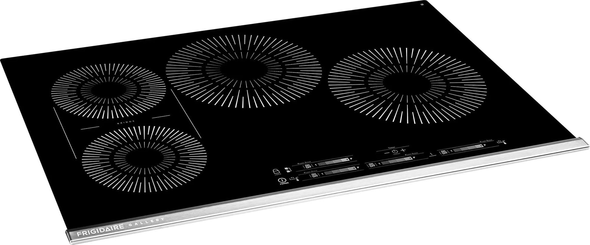 Black induction cooktop with four radiant cooking zones and touch controls in Cooktops and Kitchen & Kitchenware collections