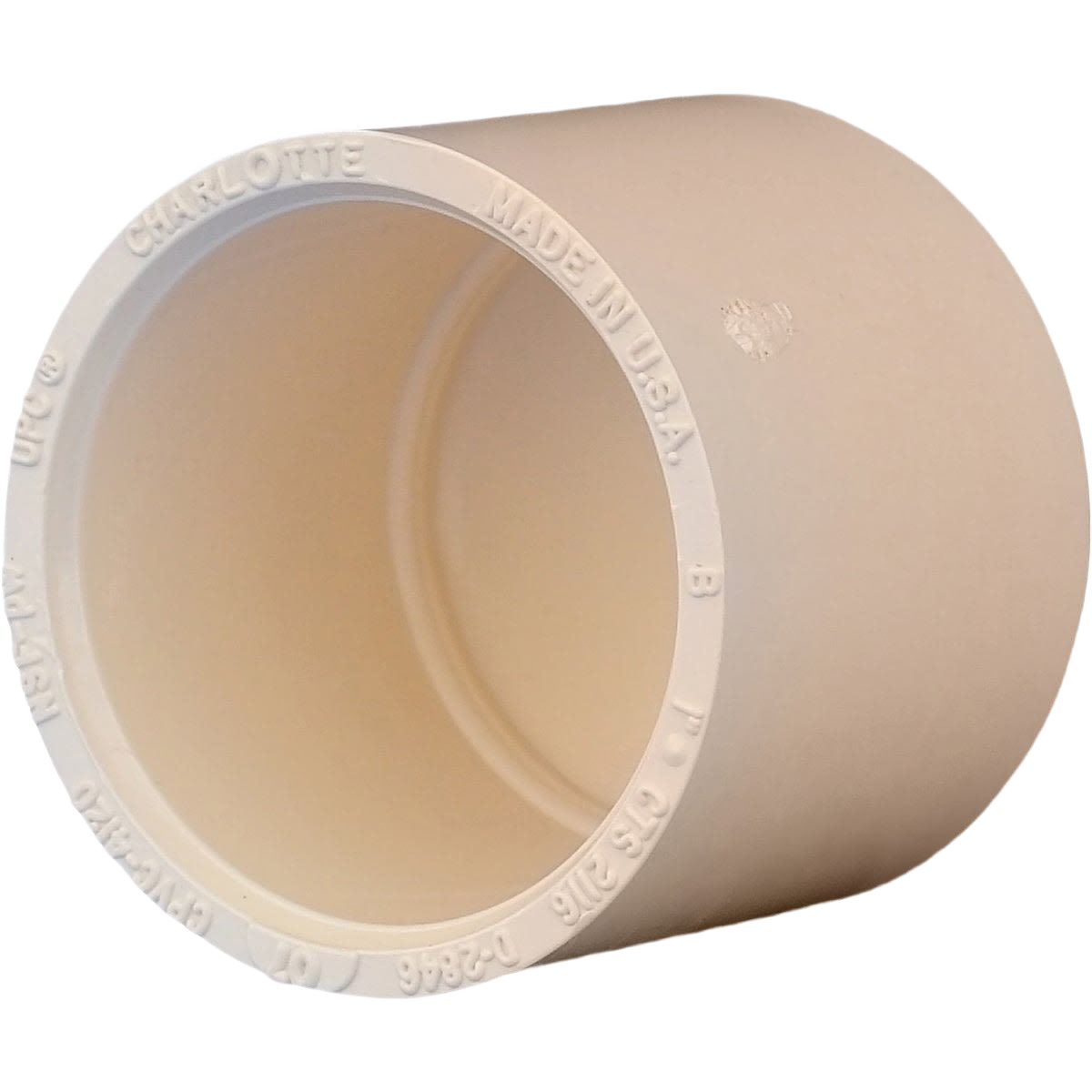 Beige CPVC pipe cap for solvent weld plumbing applications in pipes and fittings and PVC fittings collections under $50