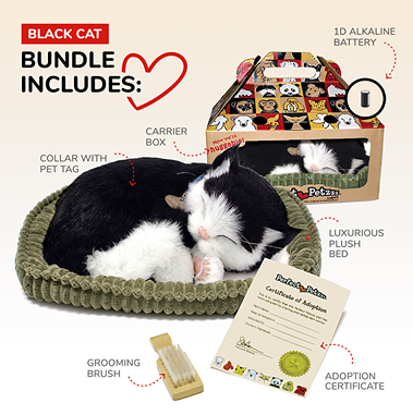 Perfect Petzzz Black & White Shorthair Kitten Toy – Hartville Hardware