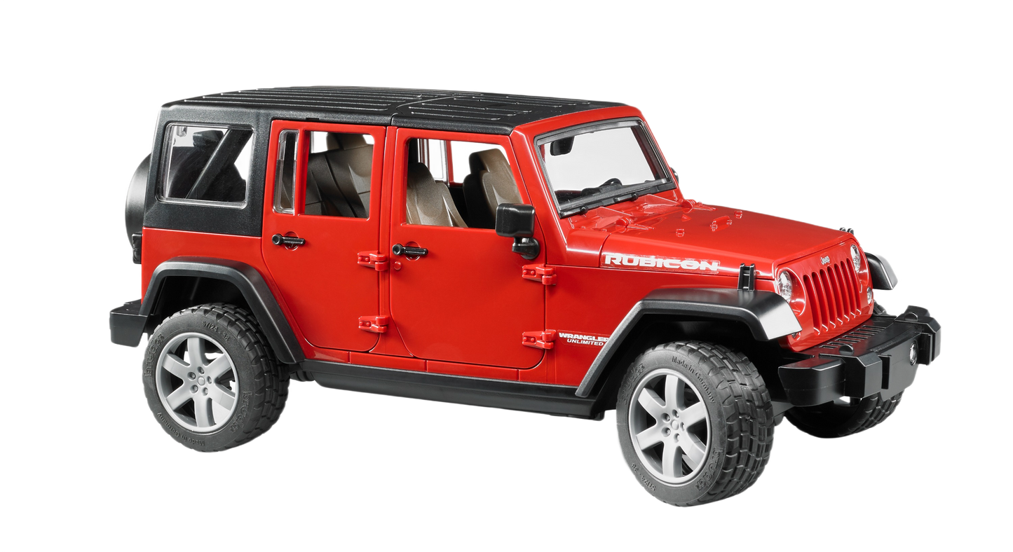 Red and black Bruder Toys Jeep Wrangler model with detailed interior for Vehicles & Remote Controlled Toys under $100 collection