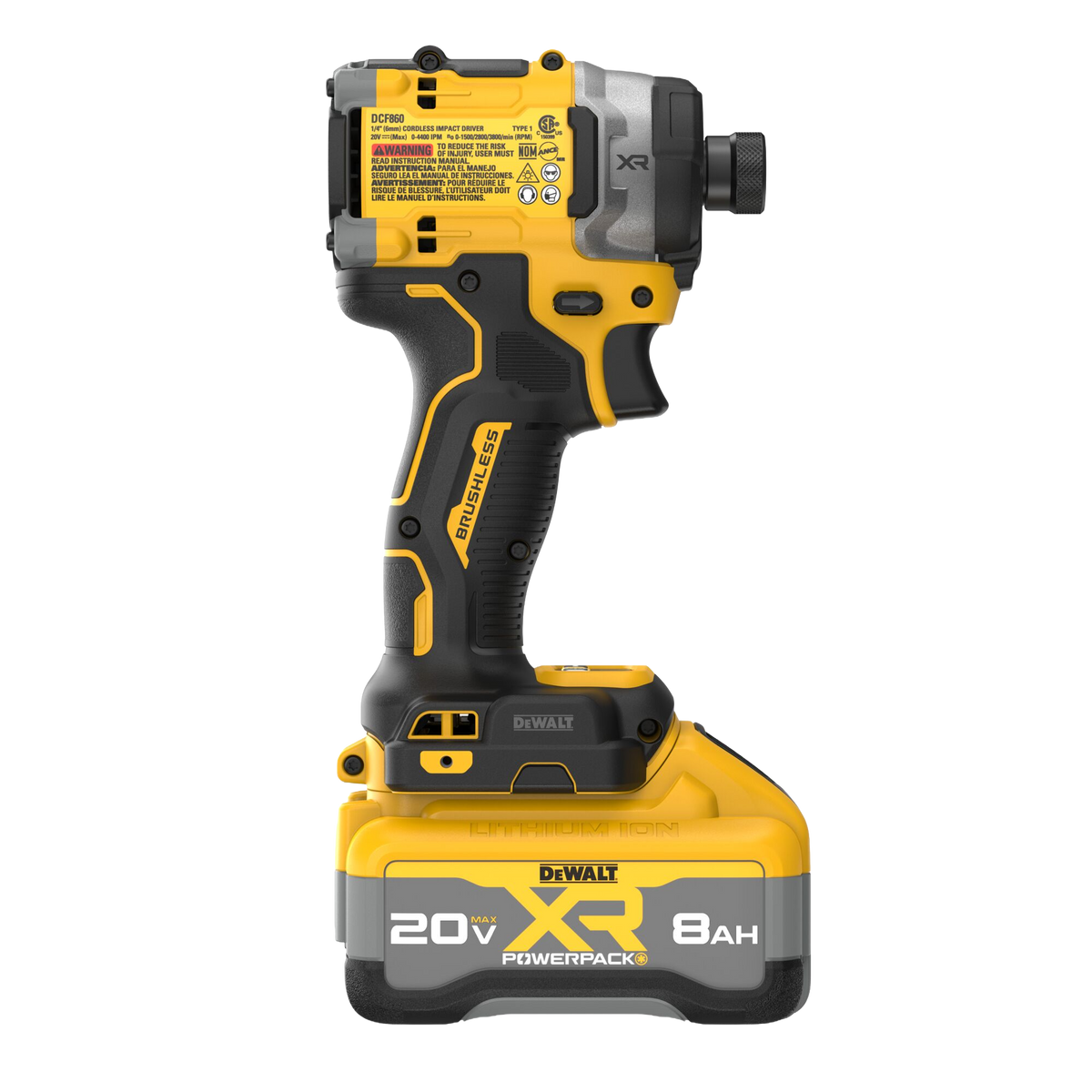 DEWALT 20V MAX* XR® 1/4 in. Brushless 3-Speed High Torque Impact Driver Kit w/XR POWERPACK™