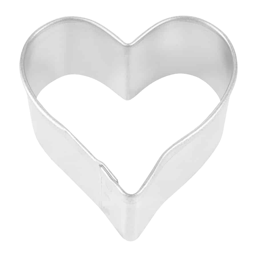 Small metal heart-shaped cookie cutter designed for shaping dough in baking and home kitchen use