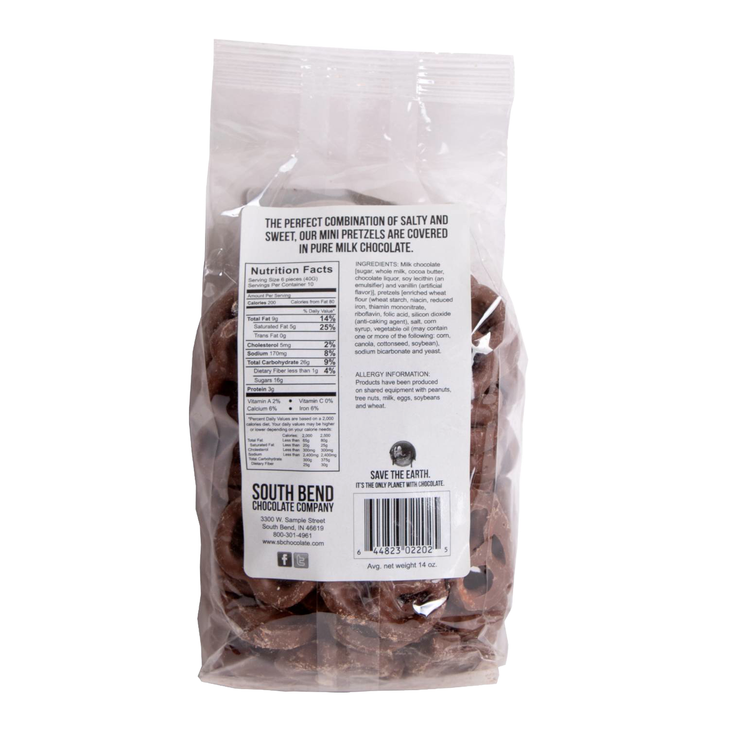 Clear bag of milk chocolate covered mini pretzels in Chips & Snacks and Food & Beverage collections under $50