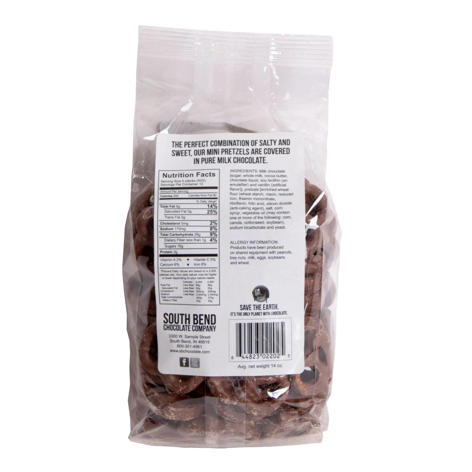 Clear bag of milk chocolate covered mini pretzels in Chips & Snacks and Food & Beverage collections under $50