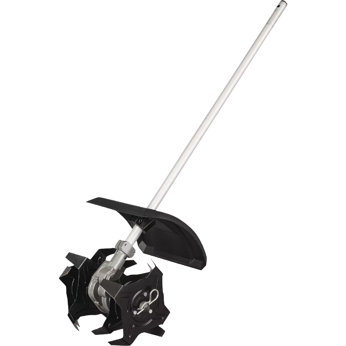 Power head attachment with metal tines and protective shield for trimmers and edgers in Milwaukee tool collection