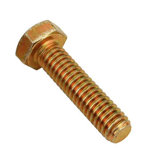 Gold-colored metal cap screw with hexagonal head for John Deere parts and home improvement tasks