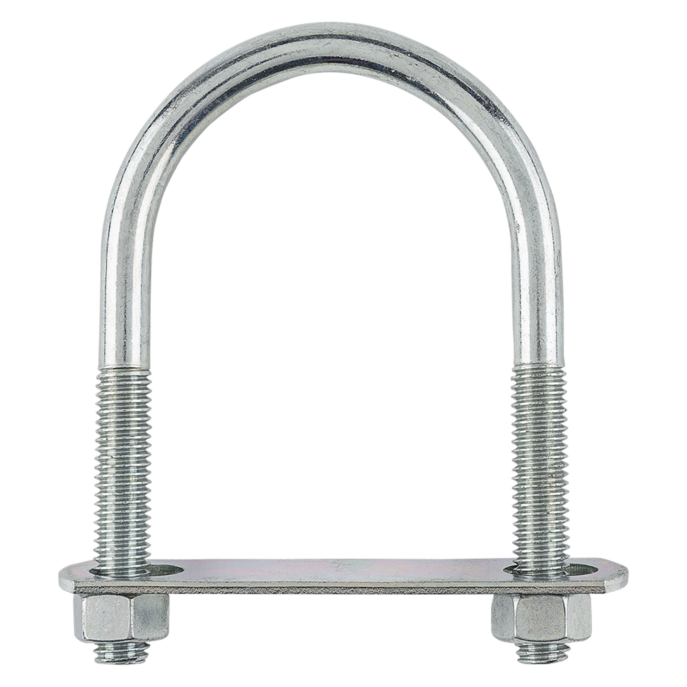 Zinc round U bolt with nuts and plate for fastening in hardware, fasteners, bolts, and lumber building materials collections