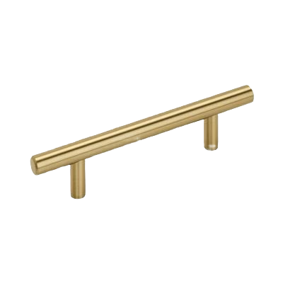 Champagne bronze metal bar pull with 3-3/4 inch spacing for cabinet and furniture hardware collections