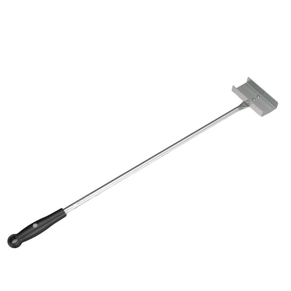 Long stainless steel wood loader with black ergonomic handle for outdoor grilling and lawn care under $100 collection