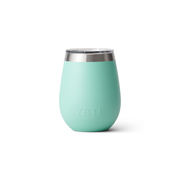 Mint green insulated stainless steel wine tumbler with clear Magslider lid for drinkware and kitchenware collections under $100