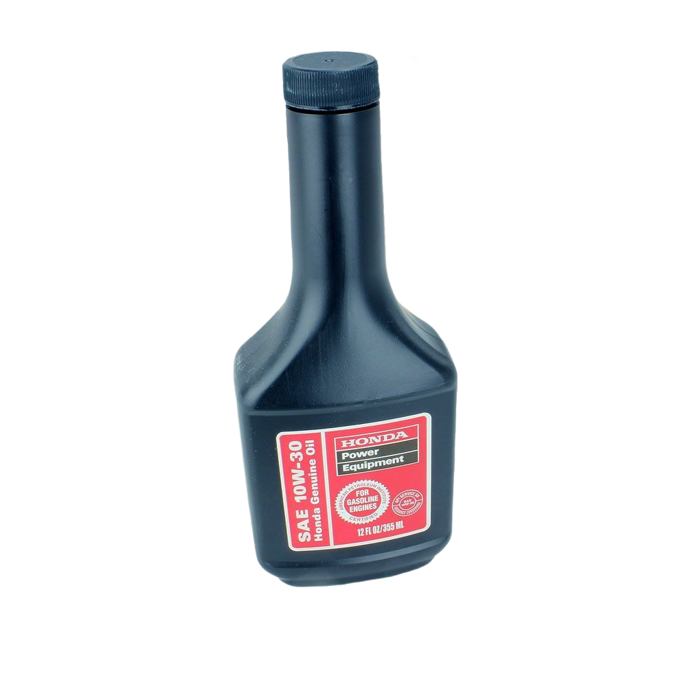 Black plastic bottle of Honda 10W-30 motor oil for 4-stroke power equipment in parts and lubricants category