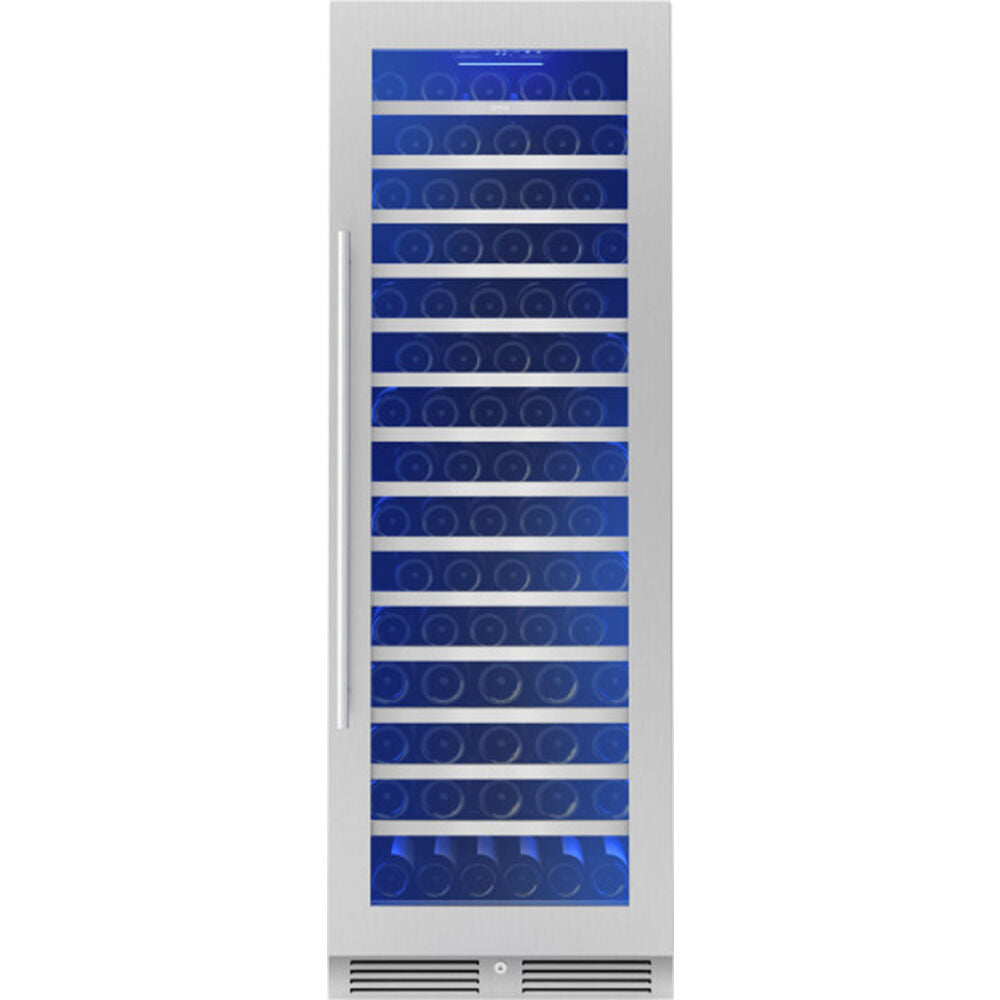 Wine cooler, 24" full size, ss + glass, reversible, 1 zone