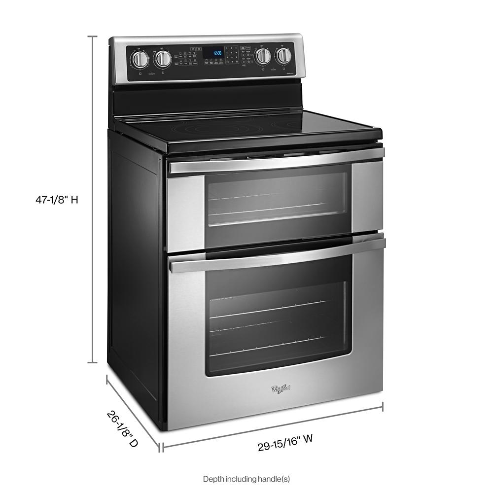 Electric double oven range with stainless steel finish and digital control panel in Ranges & Kitchen & Kitchenware collections