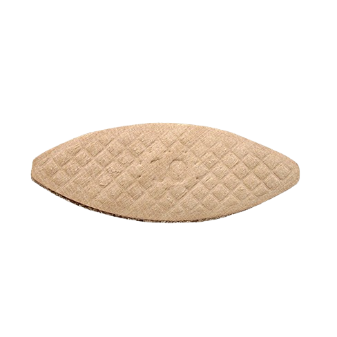 Oval-shaped wood biscuit for joining composite panels in woodworking tool accessories and home improvement projects