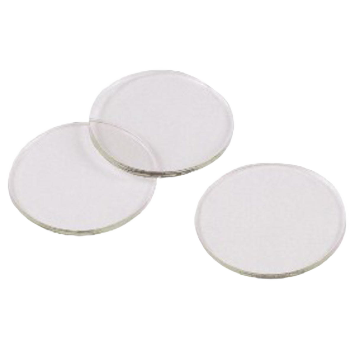 Three clear transparent discs for use in tools and home improvement projects and applications