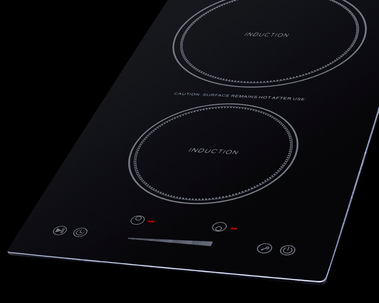 12" Wide 115V 2-Zone Induction Cooktop With Safety Shutoff