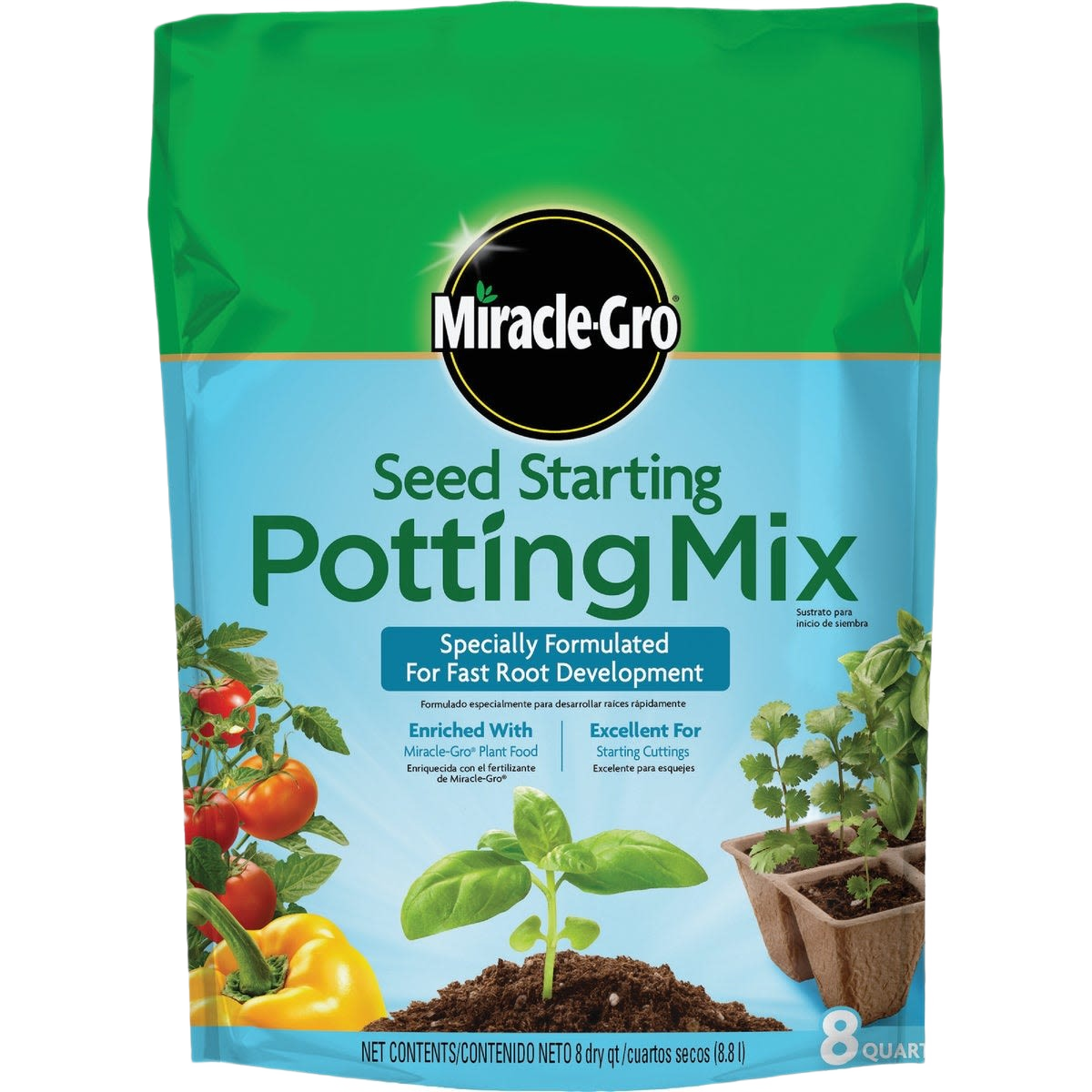 Miracle-Gro seed starting mix bag designed for fast root growth in gardening and outdoor living under $50 collections