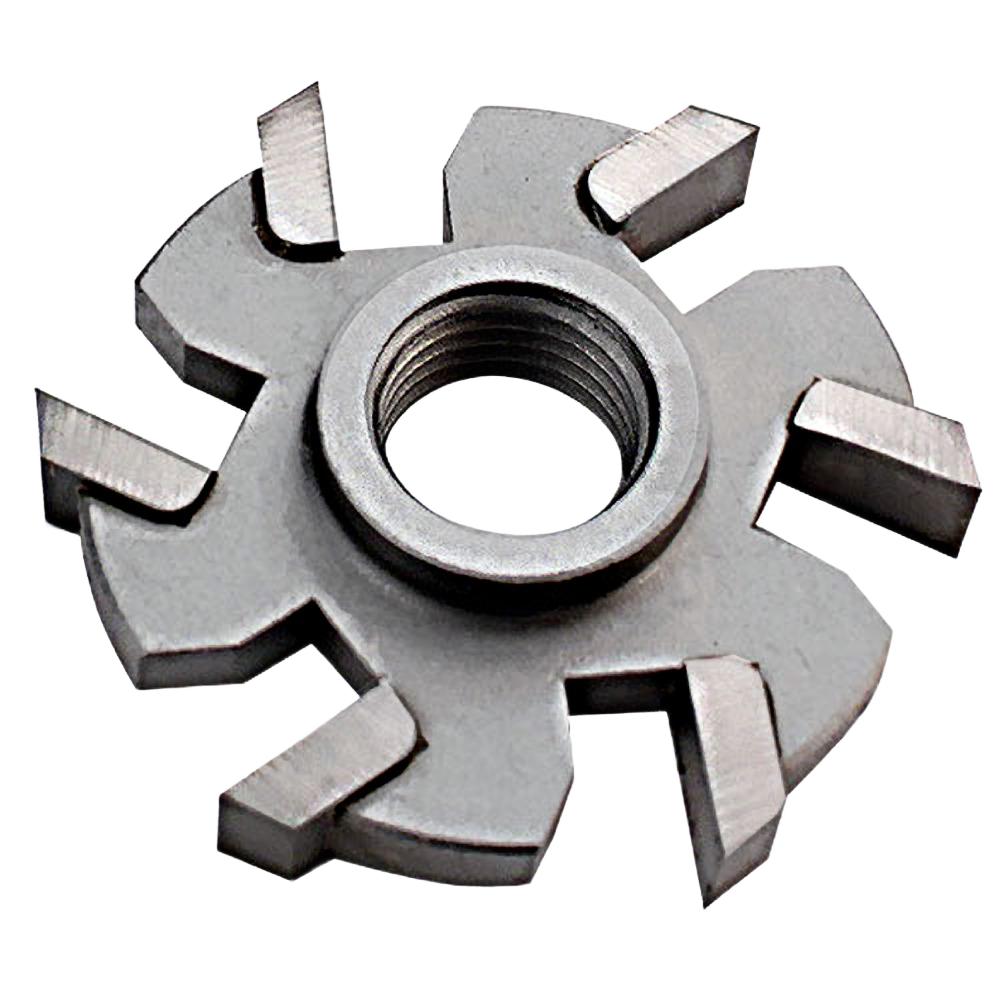Precision-crafted 6-wing cutter blade with threaded center for drawer slot cutting in power tool accessories collection