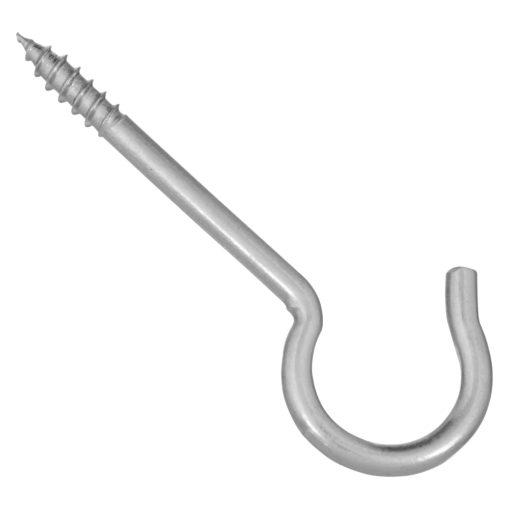 Zinc-finished steel ceiling hook with threaded screw for durable hanging in home improvement and hardware projects