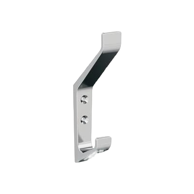 Two prong polished chrome wall hook designed for decorative and practical use in home improvement projects