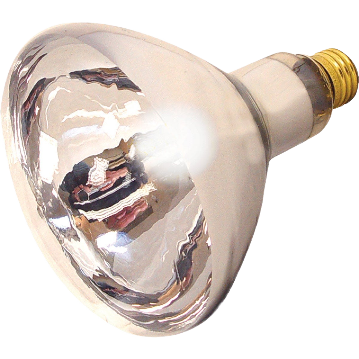 Reflective incandescent heat bulb with brass screw base for lighting and electrical home improvement collections