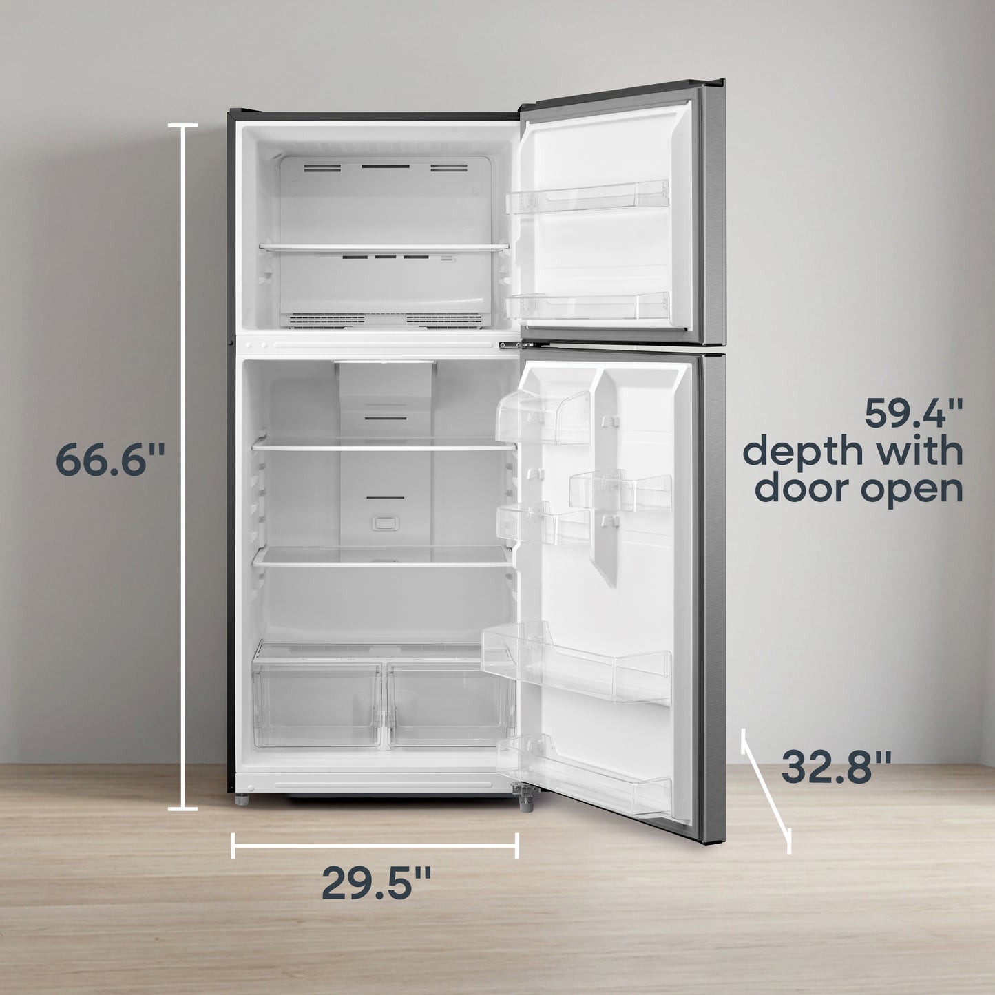 Element Electronics 20.5 cu. ft. Top Freezer Refrigerator - Stainless Steel, ENERGY STAR (ERT21CSCS)