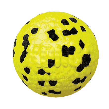 Durable yellow and black dog toy ball designed for fetch and play in pet supplies under $50 collections