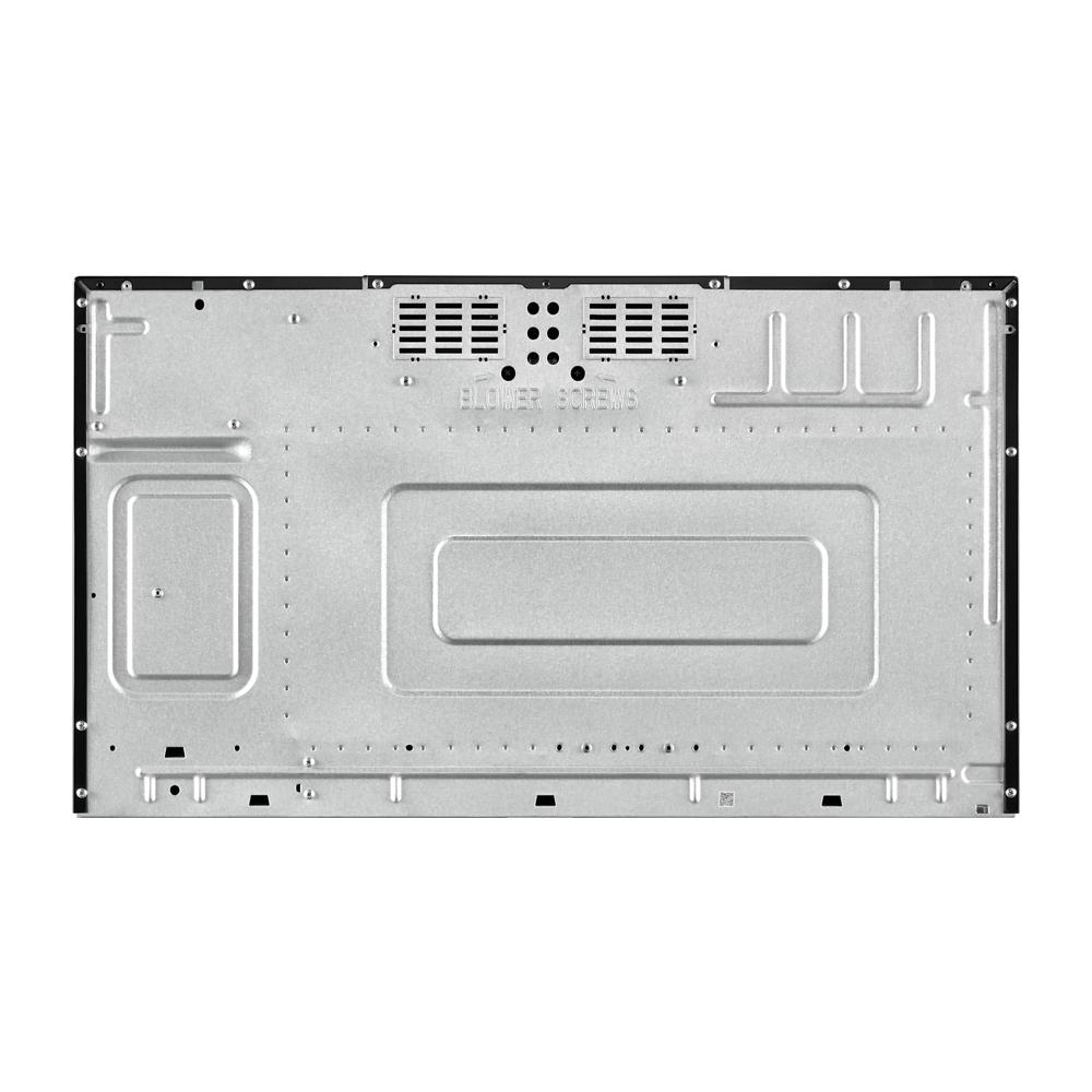 Back panel of a 30-inch wide over the range microwave showing vents and metal construction for kitchen appliance at Hartville Hardware