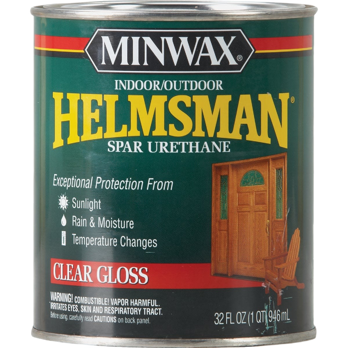 Quart can of clear gloss spar urethane for wood protection against weather in paints and finishes under $50 collection