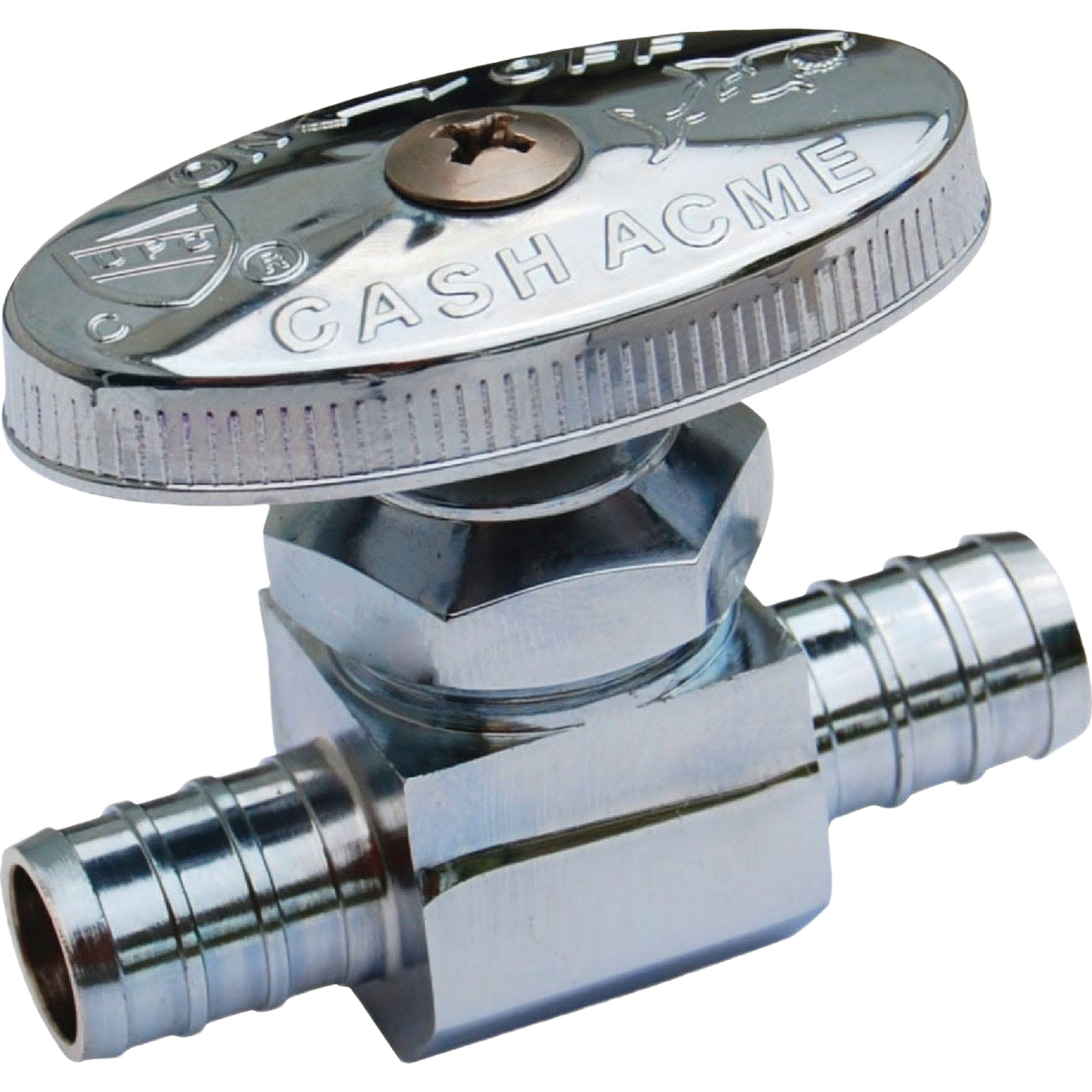 Chrome straight stop valve with multi-turn handle for plumbing use in pipes and fittings under $50 home improvement