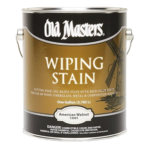 One gallon can of oil-based wiping stain in American Walnut color for wood and home improvement projects