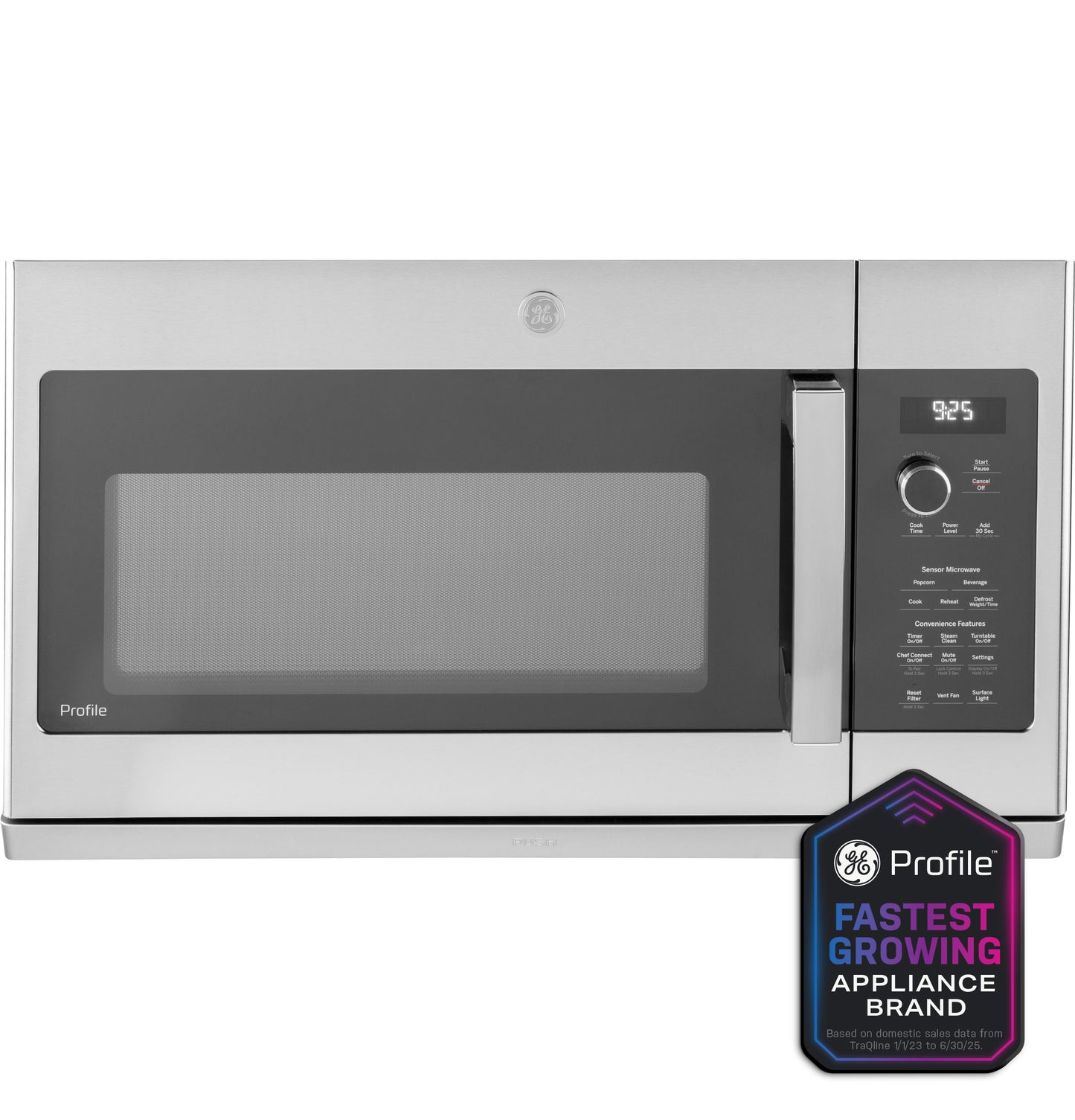 Stainless steel over-the-range microwave with digital display and extendable vent in Microwaves and Kitchen collections