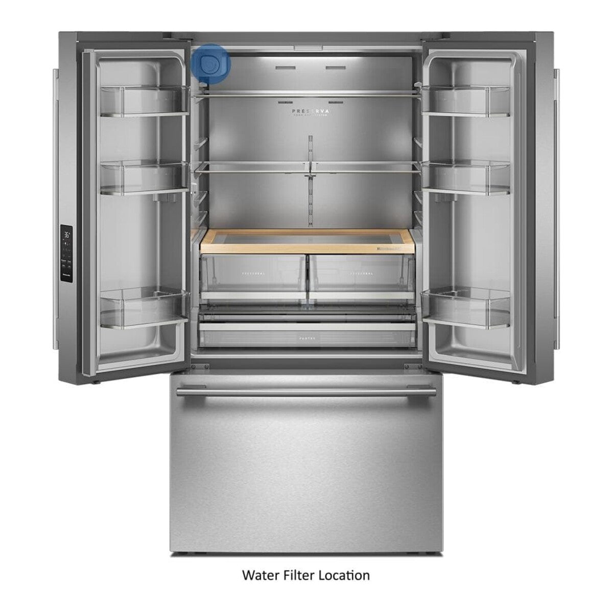 31 Cu. Ft. 36-Inch French Door Refrigerator with Interior Ice and Water Dispenser in PrintShield® Stainless Steel