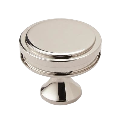 Polished nickel cabinet knob with rounded top and classic design for furniture hardware and home improvement projects