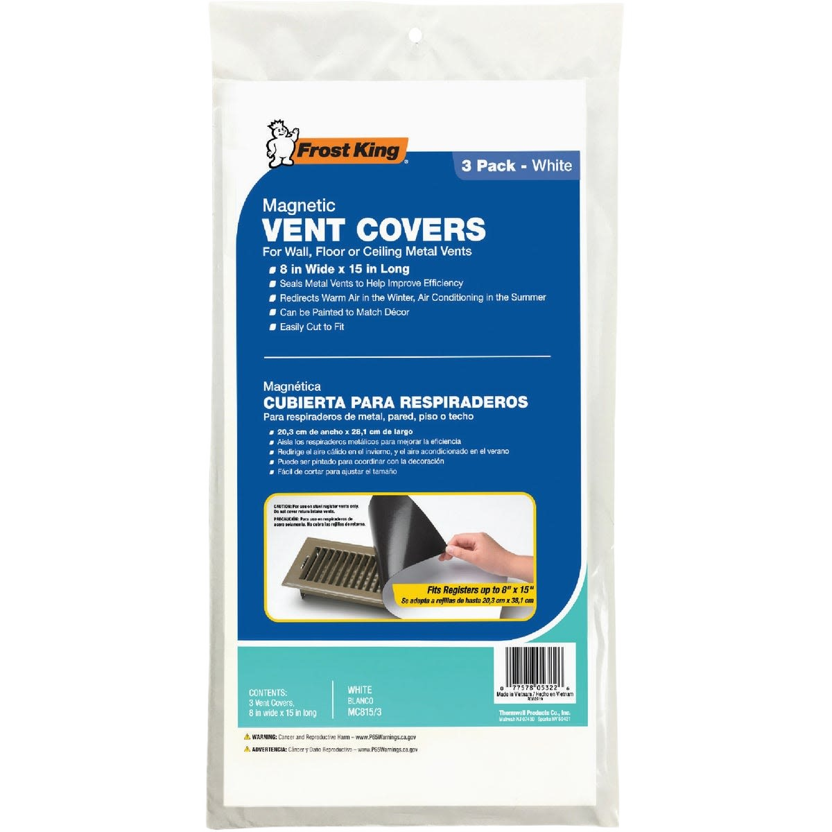 White magnetic vent covers for metal registers, designed for home improvement in plumbing and pipe insulation collections