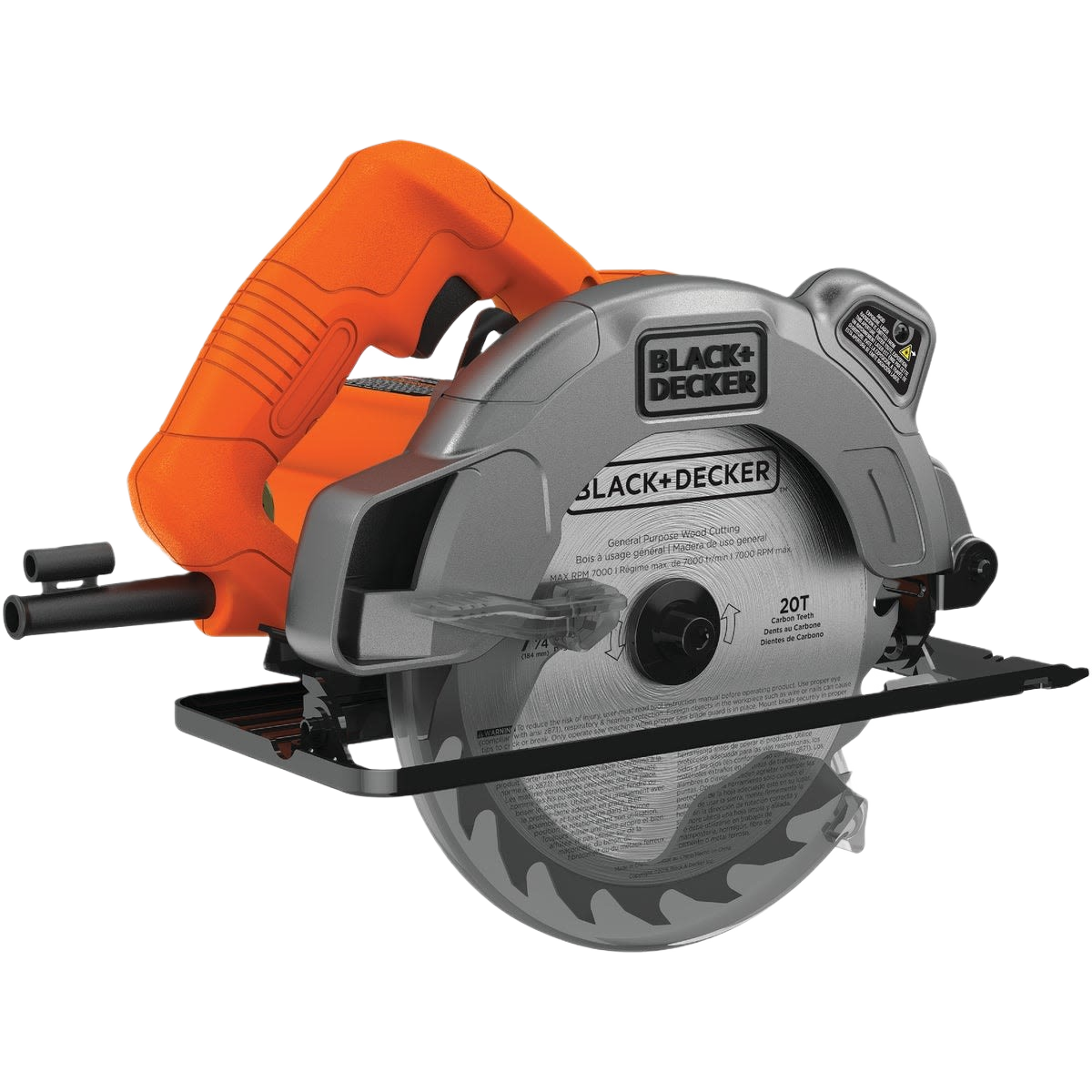 Circular saw with orange handle and metal blade guard designed for precision cutting in home improvement projects
