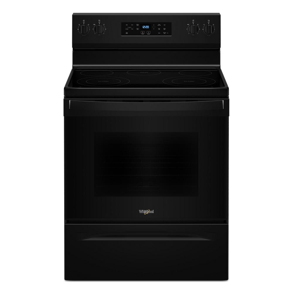 Black 30-inch electric range with smooth cooktop, digital controls, and oven window from Ranges & Kitchen & Kitchenware collections