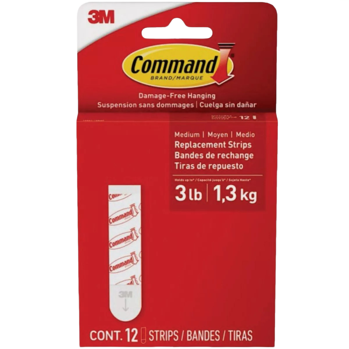 3M Command medium white adhesive strips pack of 12 for damage-free hanging in hardware and fasteners category