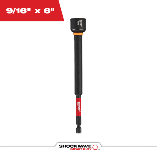 6-inch magnetic nut driver with durable impact duty design for power tool accessories and home improvement use