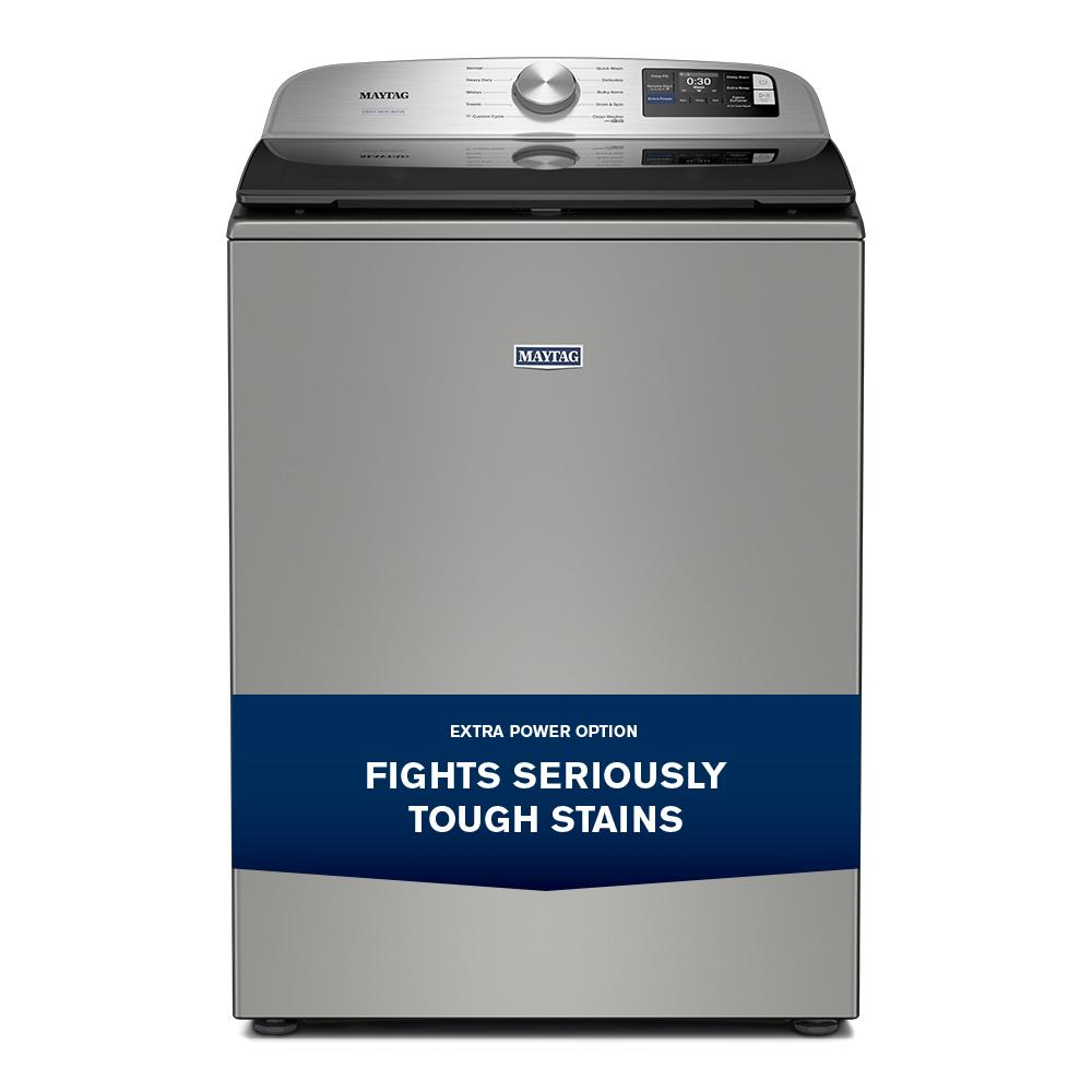 Silver top load impeller washer with digital controls and extra power option in top load washers and appliances collection