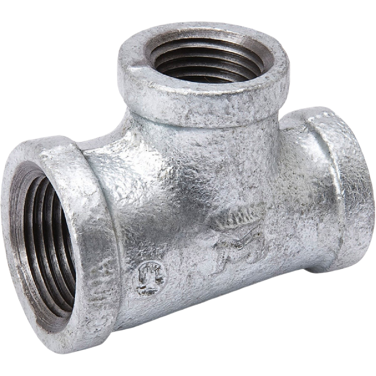 Galvanized malleable iron reducing tee fitting for plumbing and pipe connections under $50 in galvanized fittings collection